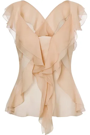 Alberta Ferretti Blouse en soie à volants