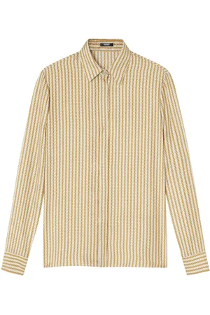 VERSACE Chemise Pinstripe Chain en soie