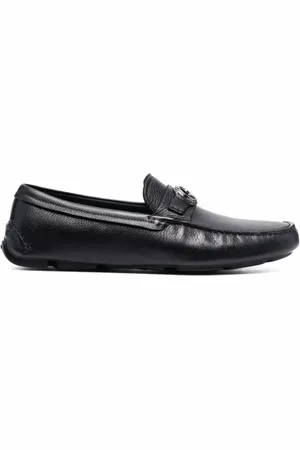 Giorgio Armani Mocassins en cuir à plaque logo