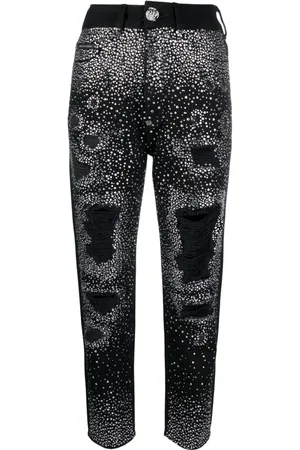 Philipp Plein Jean droit à ornements en cristal