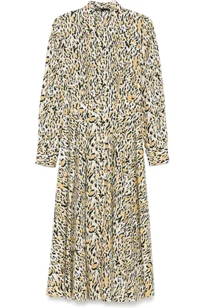 Maje Robe mi-longue à imprimé léopard