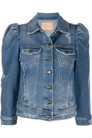 Retrofete Veste Ada en jean à manches bouffantes