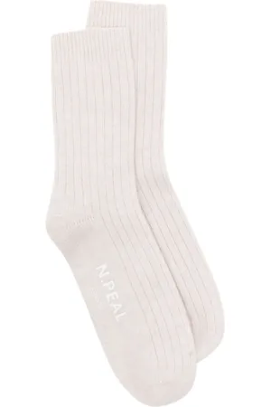 N.PEAL Chaussettes en maille nervurée