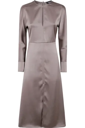 DRHOPE Robe en satin à coupe mi-longue