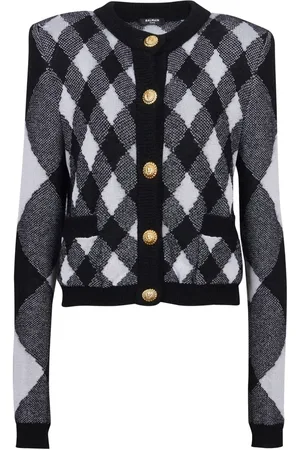 Balmain Cardigan à motif vichy