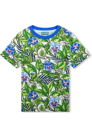 Kenzo T-shirt en coton à fleurs