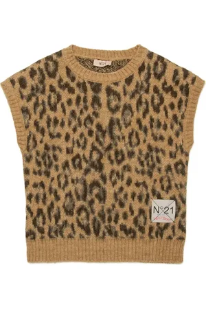 Nº21 Débardeur à motif léopard en jacquard