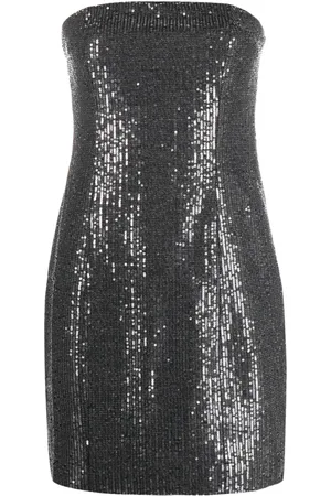 ROTATE Robe-bustier ornée sequins à coupe courte