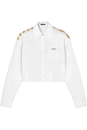 VERSACE Chemise crop Chain Stripes