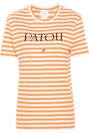 Patou T-shirt rayé à logo imprimé