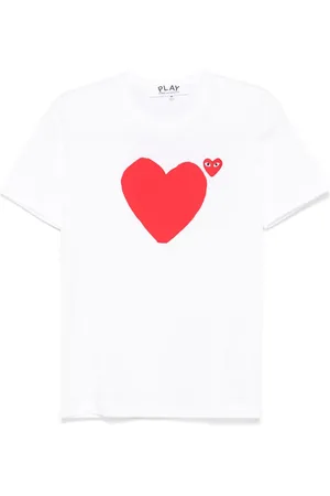 Comme des Garçons T-shirt en coton à imprimé coeur