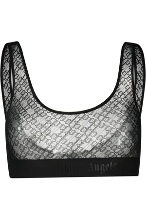 Palm Angels Soutien-gorge en tulle à logo imprimé