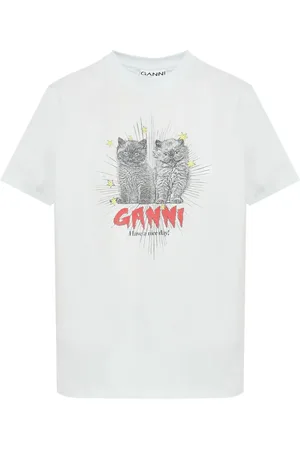 Ganni T-shirt à imprimé chats