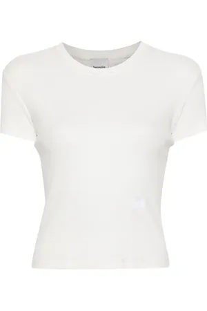 Nanushka T-shirt nervuré à logo brodé