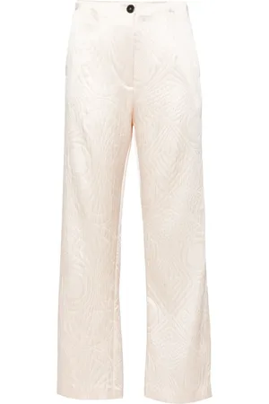 FORTE FORTE Pantalon droit à motif géométrique