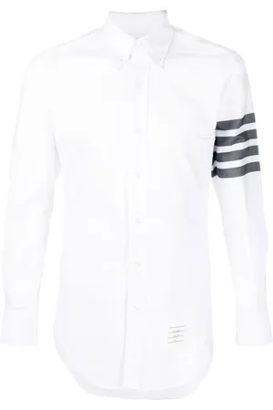 Thom Browne Chemise en coton à détail 4 bandes signature