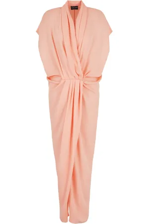 Giorgio Armani Robe mi-longue en soie à design drapé