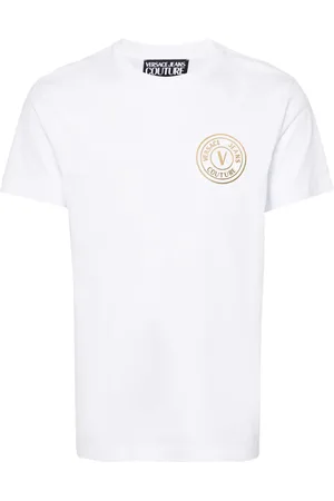 VERSACE T-shirt en coton à logo imprimé