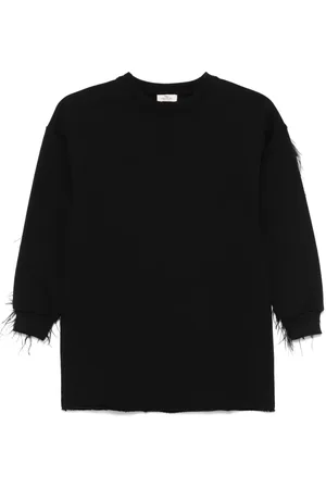 Le pandorine Robe mi-longue à détails de plumes