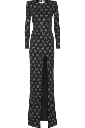 Philipp Plein Robe longue à motif monogrammé