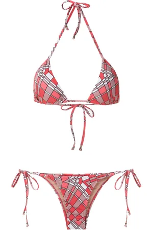 AMIR SLAMA Bikini à imprimé géométrique