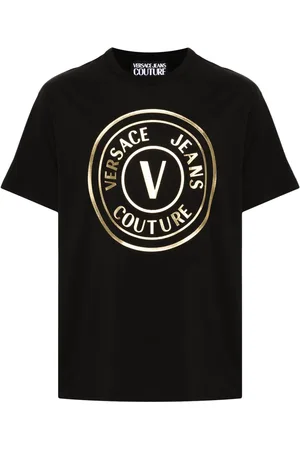 VERSACE T-shirt en coton à logo imprimé