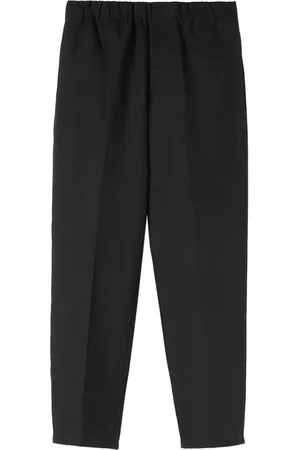 Jil Sander Pantalon en coton à taille élastiquée