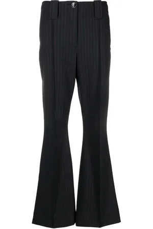 Ganni Pantalon évasé à fines rayures