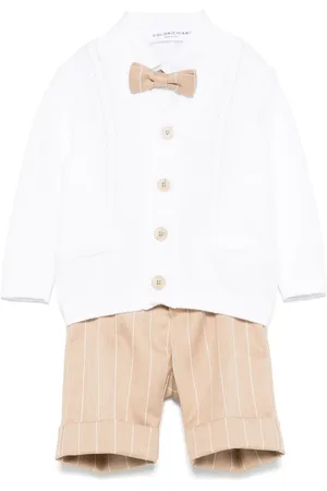 COLORICHIARI Ensemble chemise-short-cardigan à rayures