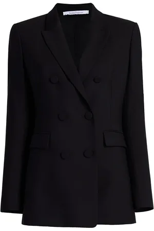 Another Tomorrow Blazer en mérinos à boutonnière croisée