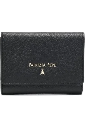 Patrizia Pepe Porte-monnaie en cuir grainé à logo imprimé