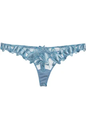FLEUR DU MAL String en velours à broderies Lily