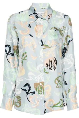 Lanvin Chemise en soie à imprimé graphique