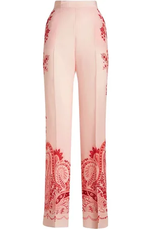 Etro Pantalon en soie à motif cachemire