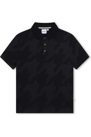 HUGO BOSS Polo en coton à motif pied-de-poule