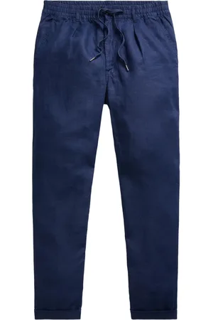 Ralph Lauren Pantalon en lin à taille à lien de resserrage