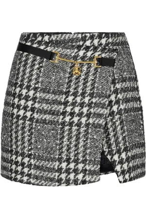 Elisabetta Franchi Jupe portefeuille en tweed métallisé