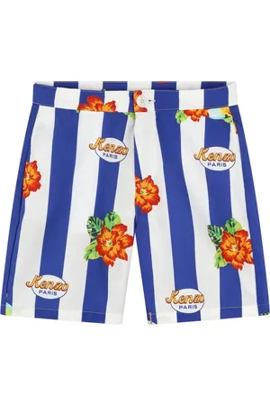 Kenzo Short rayé en coton à logo imprimé