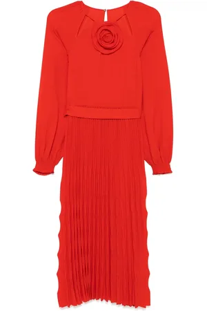 NISSA Robe mi-longue plissées à fleurs