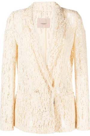 Twin-Set Blazer en dentelle à boutonnière croisée