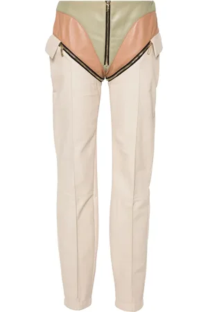 MITILIANE COUTURE Pantalon zippé à empiècements en cuir