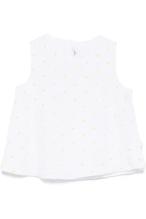 Il gufo Blouse à fleurs brodées