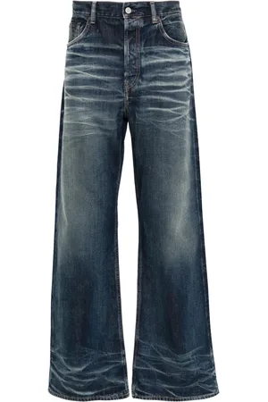 Acne Studios Jean droit à effet délavé