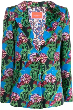 La DoubleJ Blazer boutonné à fleurs