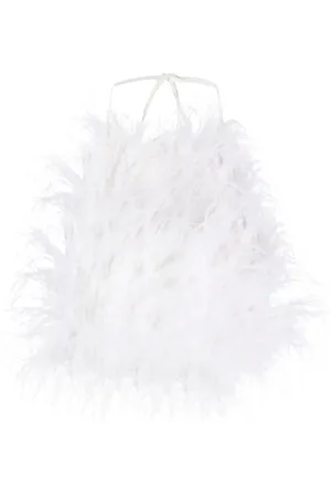 Cult Gaia Haut crop Joey à détails de plumes
