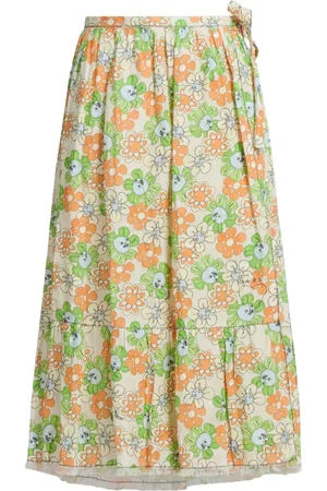 Marni Jupe mi-longue en lin à fleurs