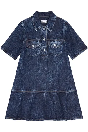 Ganni Robe courte en jean à effet froissé
