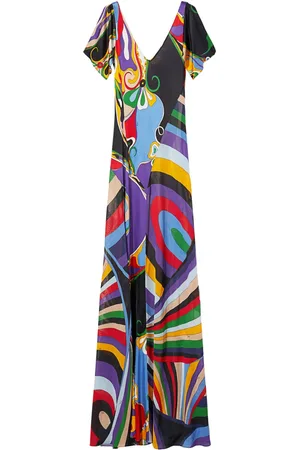 Puccini Robe longue à imprimé Orchidée and Iride