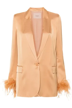 Twin-Set Blazer bordé de plumes