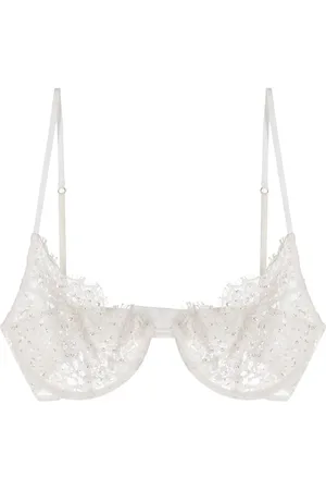 Kiki de Montparnasse Soutien-gorge en dentelle orné de perles